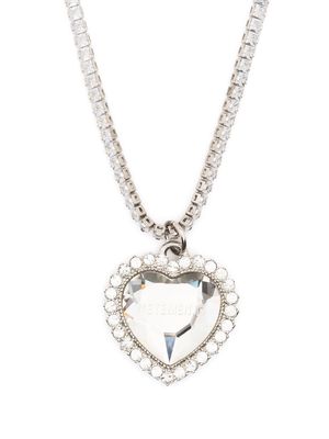 VETEMENTS crystal-embellished heart-shaped necklace - Silver