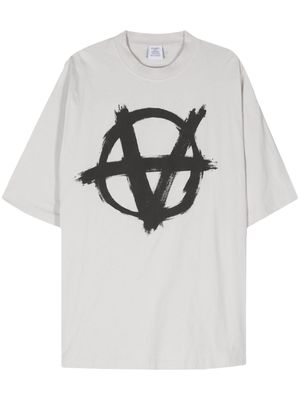 VETEMENTS Double Anarchy cotton T-Shirt - Grey