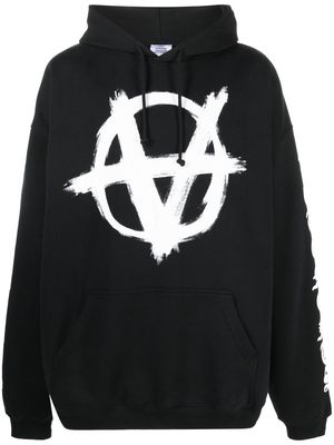 VETEMENTS Double Anarchy drawstring hoodie - Black