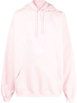 VETEMENTS Double Anarchy drawstring hoodie - Pink