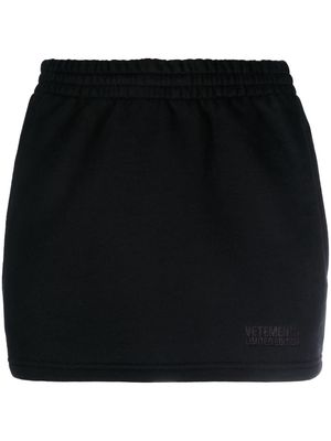 VETEMENTS elasticated cotton-blend miniskirt - Black
