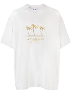VETEMENTS embroidered Afterlife T-shirt - White