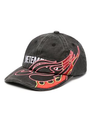 VETEMENTS embroidered cotton baseball cap - Black