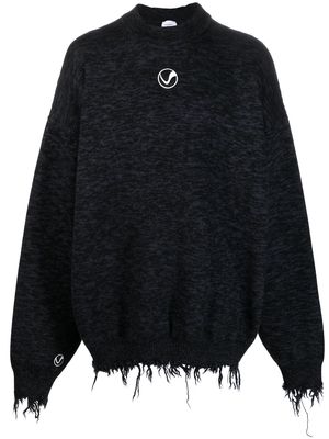 VETEMENTS embroidered-logo long-sleeve sweatshirt - Black