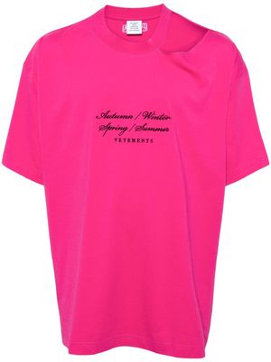 VETEMENTS Four Seasons cotton T-shirt - Pink