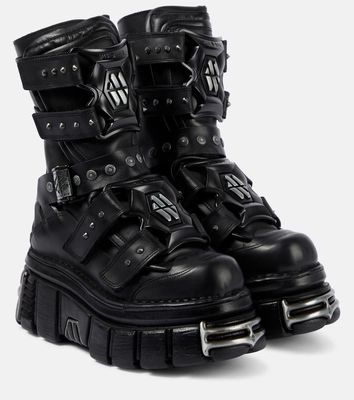Vetements Gamer leather platform ankle boots