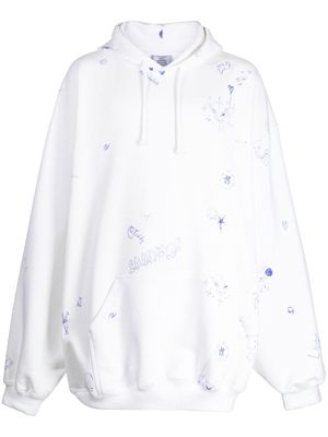 VETEMENTS graphic-print cotton blend hoodie - White