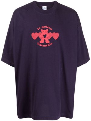 VETEMENTS graphic-print cotton T-shirt - Purple