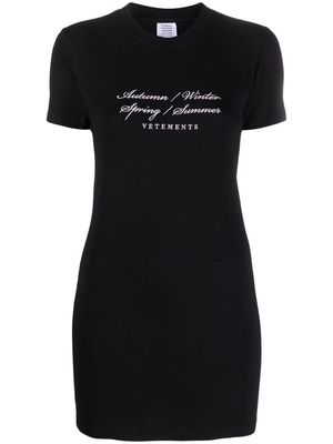 VETEMENTS graphic-print T-shirt minidress - Black