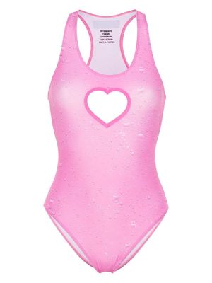 VETEMENTS heart cut-out swimsuit - Pink