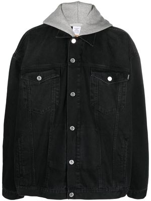 VETEMENTS hooded denim jacket - Black