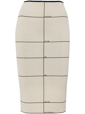 VETEMENTS intarsia-knit high-waisted skirt - Neutrals