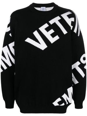 VETEMENTS intarsia-knit logo jumper - Black