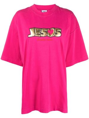 VETEMENTS Jesus Love You oversized t-shirt - Pink