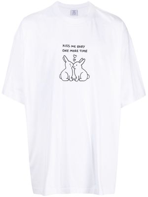 VETEMENTS Kissing Bunnies round-neck T-Shirt - White