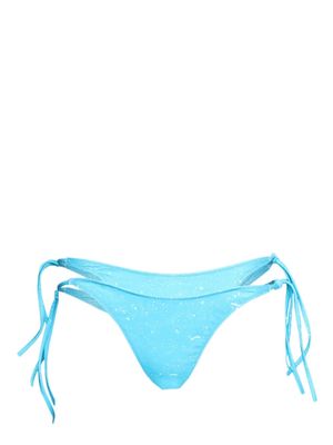 VETEMENTS layered cotton bikini bottoms - Blue