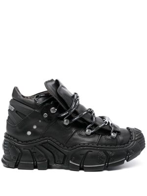 VETEMENTS leather high-top sneakers - Black