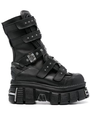 VETEMENTS leather platform boots - Black