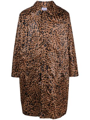 VETEMENTS leopard-print coat - Brown