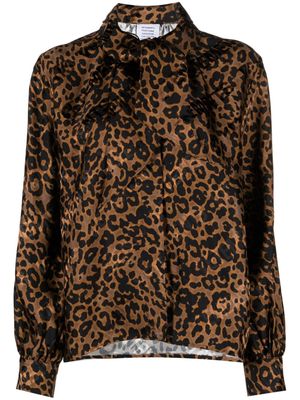 VETEMENTS leopard-print jacquard shirt - Brown