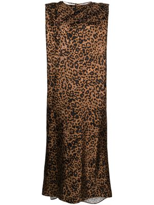 VETEMENTS leopard-print sleeveless dress - Brown