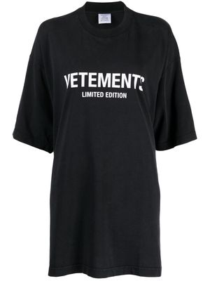 VETEMENTS Limited Edition logo-print cotton T-shirt - Black