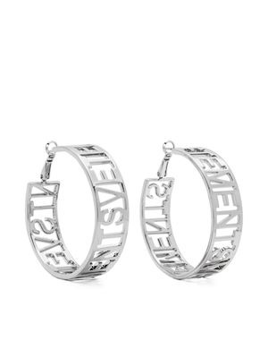 VETEMENTS logo cut-out hoop earrings - Silver