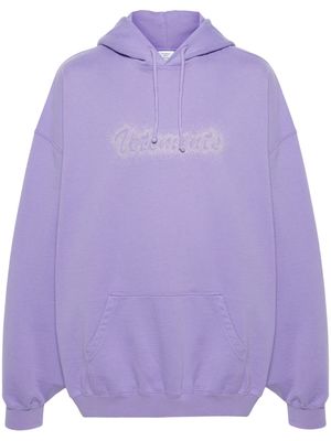 VETEMENTS logo-embellished jersey hoodie - Purple