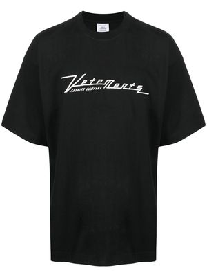 VETEMENTS logo-embroidered cotton T-shirt - Black