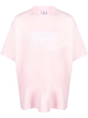 VETEMENTS logo-embroidered cotton T-shirt - Pink