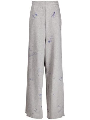 VETEMENTS logo-embroidered elasticated-waistband track pants - Grey