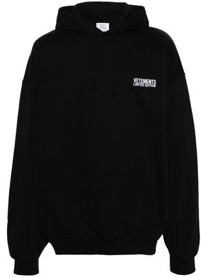 VETEMENTS logo-embroidered hoodie - Black