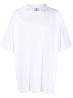 VETEMENTS logo-embroidered jersey T-shirt - White
