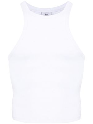 VETEMENTS logo-embroidered ribbed tank top - White