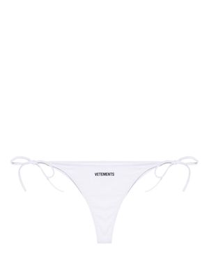 VETEMENTS logo-print bikini bottom - White