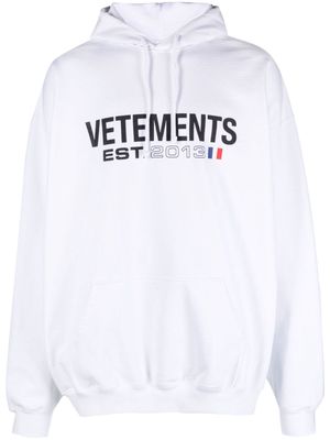 VETEMENTS logo-print cotton-blend hoodie - White