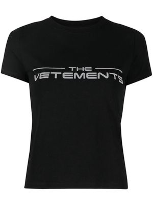 VETEMENTS logo-print cotton-blend T-shirt - Black