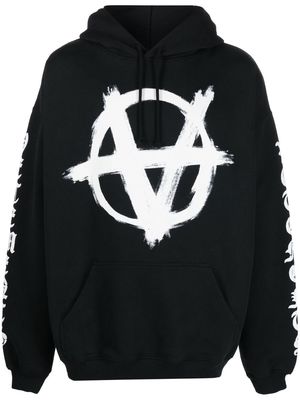 VETEMENTS logo-print cotton hoodie - Black