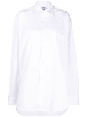 VETEMENTS logo-print cotton shirt - White