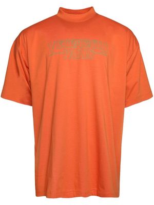 VETEMENTS logo-print cotton T-shirt - Orange