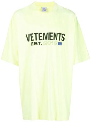 VETEMENTS logo-print cotton T-shirt - Yellow
