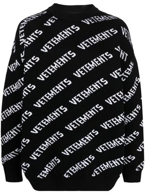 VETEMENTS logo-print long-sleeve jumper - Black