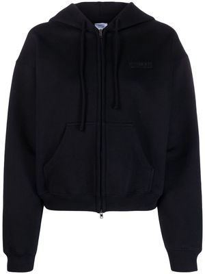 VETEMENTS logo-print zip-up hoodie - Black
