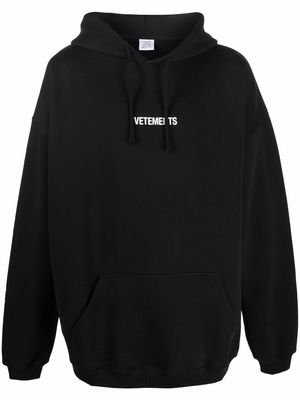 Vetements logo-printed hoodie - Black