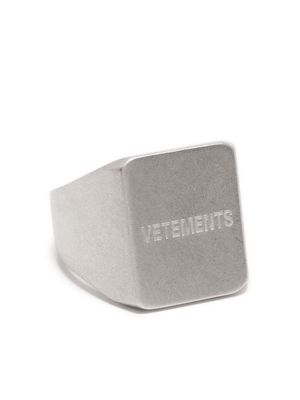 Vetements logo square signet ring - Silver