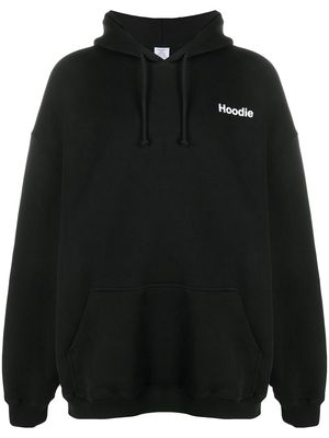 Vetements long drawstring hoodie - Black