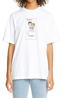 VETEMENTS Love Is Us Graphic Tee in White