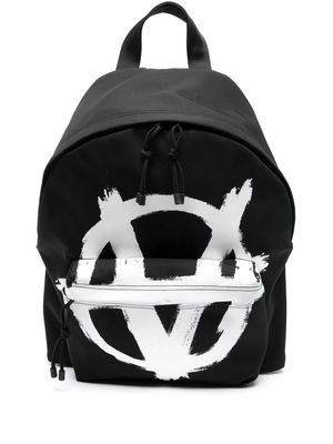 VETEMENTS monogram-print canvas backpack - Black