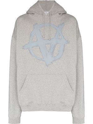VETEMENTS motif-print oversized hoodie - Grey