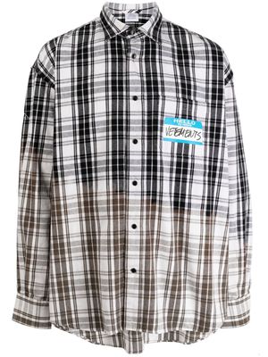 VETEMENTS My Name Is checked shirt - Black